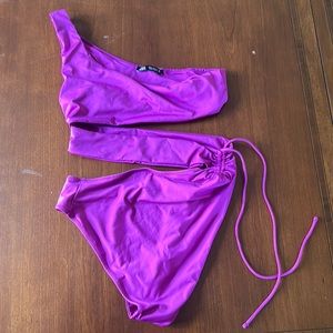 Fuchsia Criss cross bathing suit